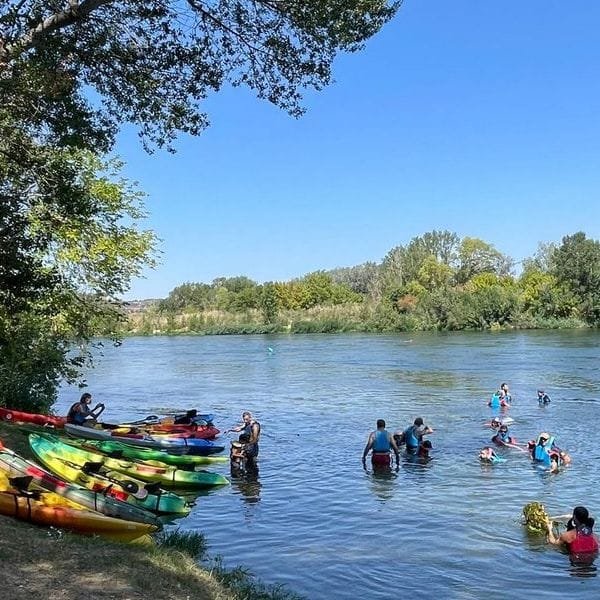 Ruta en caiac Amposta Balada, tram final del riu Ebre prop de Tortosa